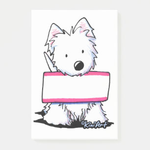KiniArt Westie undertecknar Post-it Block