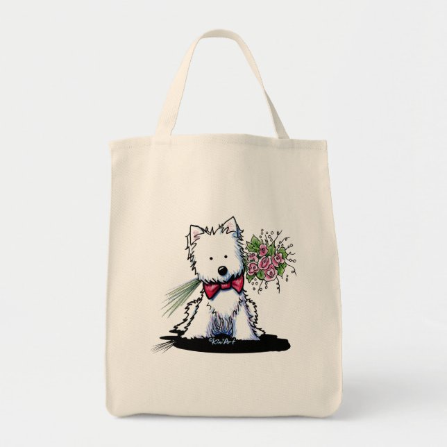 KiniArt Westie Valentine Bag Tygkasse (Framsidan)