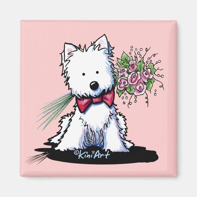 KiniArt Westie Valentine Magnet (Framsidan)