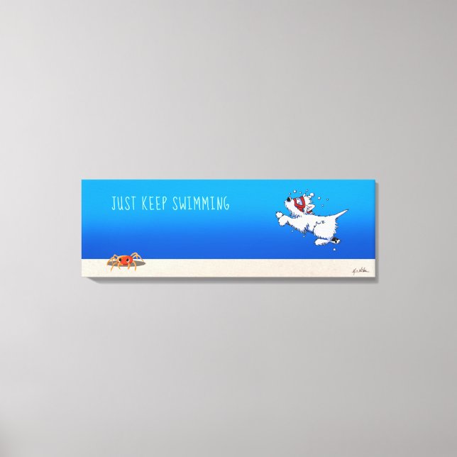 KiniArt Westie White Terrier Ocean Canvastryck (Framsida)