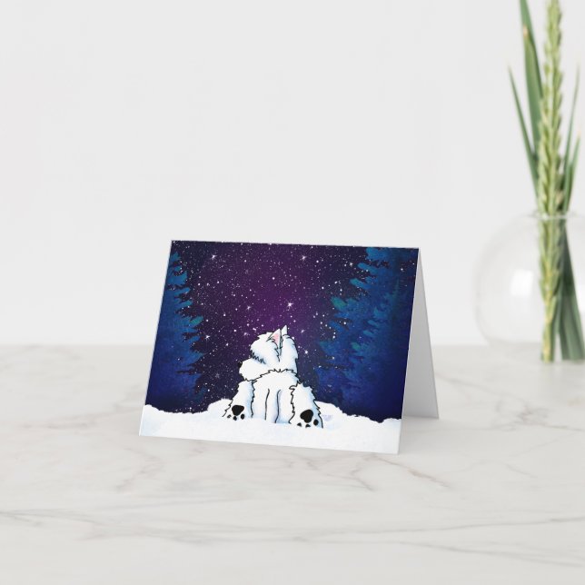 KiniArt Westie Winter Card Helgkort (Framsida)