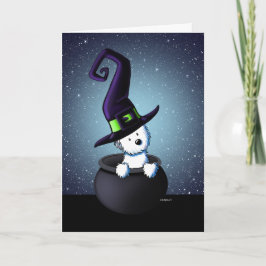 KiniArt Westie Witch Halloween Kort