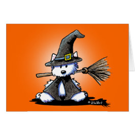 KiniArt Westie Witch Halloween-kort OBS Kort