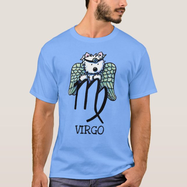 KiniArt Westie Zodiac Våg T-Shirt (Framsida)