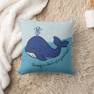 KiniArt Whale Nautical Beach Kudde