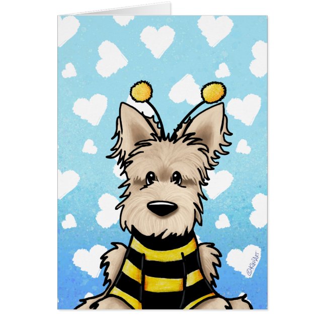 KiniArt Wheaten Scottie Hund Bee Hälsningskort (Framsidan)