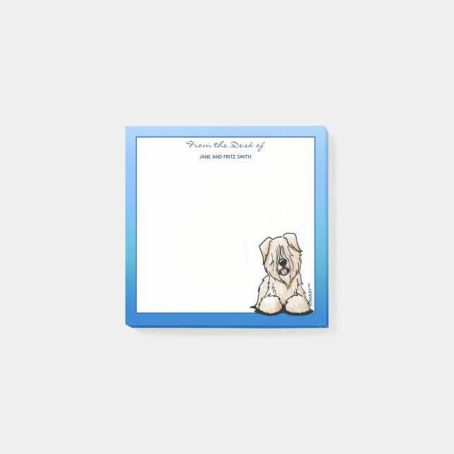 KiniArt Wheaten Terrierhund Post-it Block (Framsida)