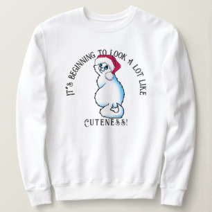 KiniArt White Cat-jultröja T Shirt