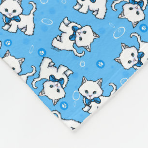 KiniArt White Kittens Fleecefilt