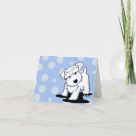 KiniArt White Schnauzer-hälsningskort Kort