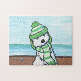 KiniArt Winter Beach Westie Pussel