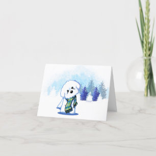 KiniArt Winter Bichon Frise Note-kort Tack Kort