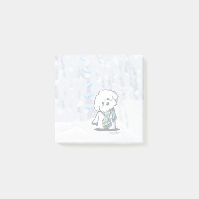 KiniArt Winter Bichon Notes Post-it Block (Framsida)