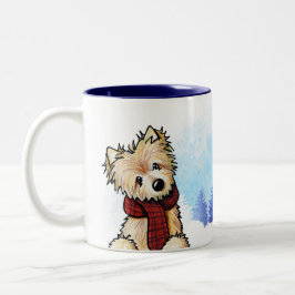 KiniArt Winter Norwich Terrier Två-Tonad Mugg