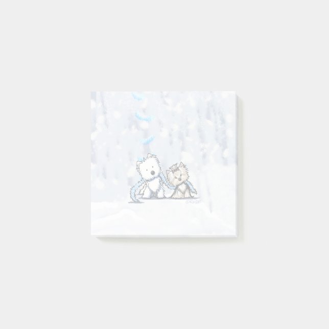 KiniArt Winter Terriers Anteckningar Post-it Block (Framsida)