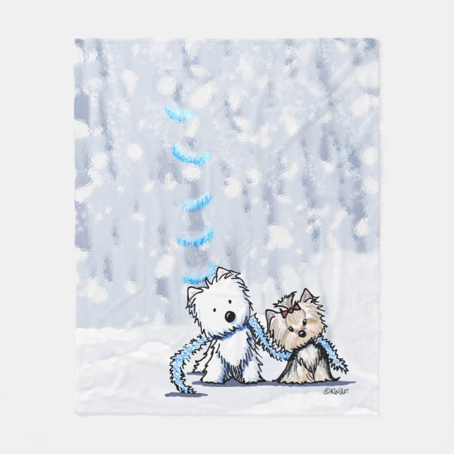 KiniArt Winter Terriers Fleece Blanket (Framsidan)