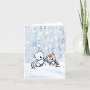 KiniArt Winter Terriers-julkort Tack Kort