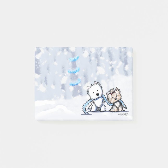 KiniArt Winter Terriers Post-it Block (Framsida)