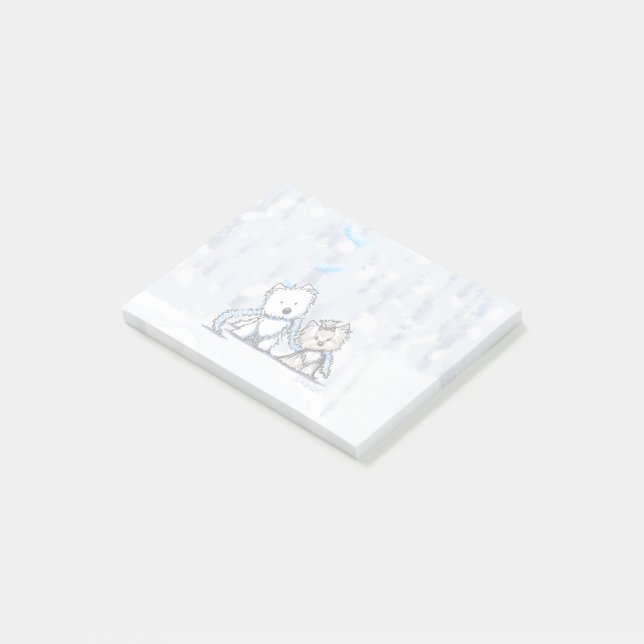 KiniArt Winter Terriers Post-it Notes Block (Vinklad)