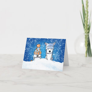 KiniArt Winter Westie Duo-kort Kort