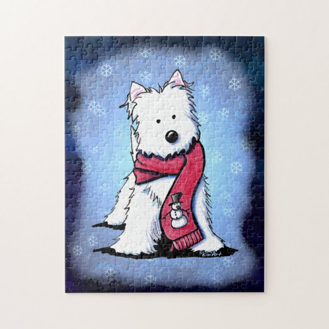 KiniArt Winter Westie Pussel (Vertikal)