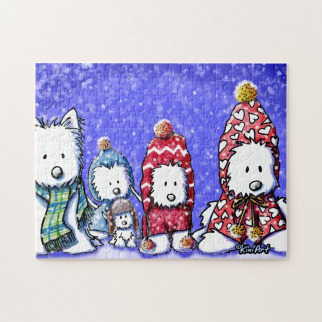 KiniArt Winter Westies Jigszle Puzzle Pussel (Horisontell)
