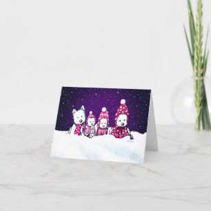 KiniArt Winter Westies-julkort Tack Kort
