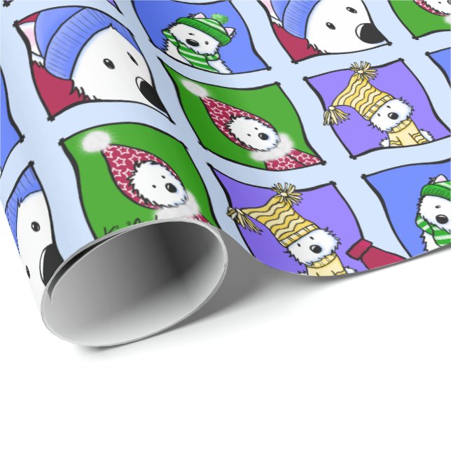 KiniArt Winter Westies Wrapping Papper Presentpapper (Rullad Hörn)