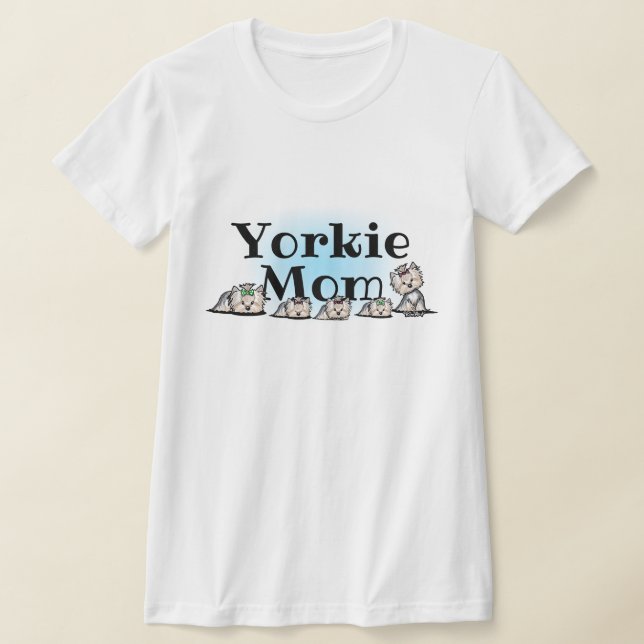 KiniArt Yorkie Mamma T Shirt (Laydown)