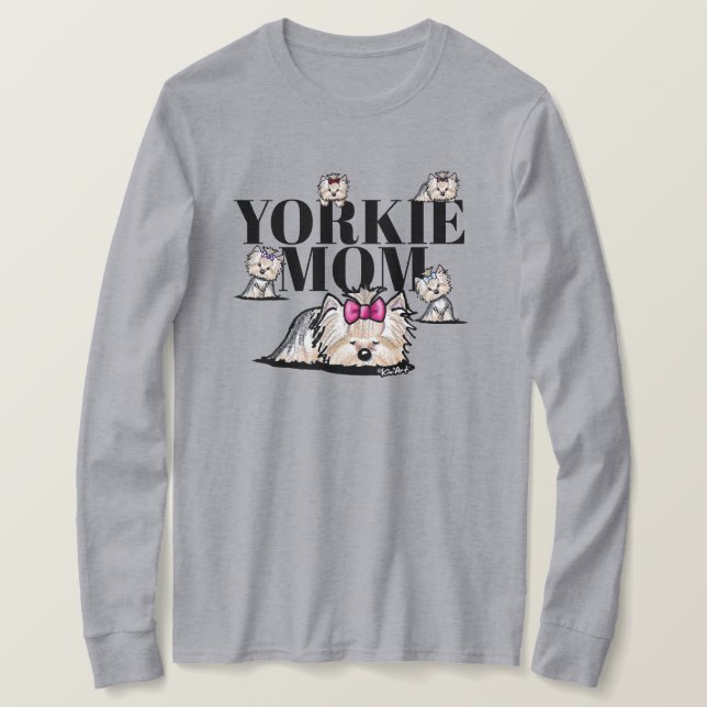 KiniArt Yorkie Mamma T Shirt (Design framsida)