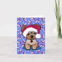 KiniArt Yorkie Terrier-Hund julkort Helgkort