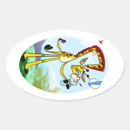 KINK IN MY DRINK GIRAFFE by Jeff Willis Art Ovalt Klistermärke