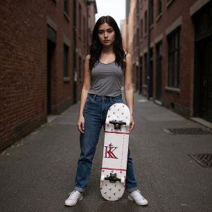 Kinka T Kix (röd ritad) Mini Skateboard Bräda 18,5 Cm
