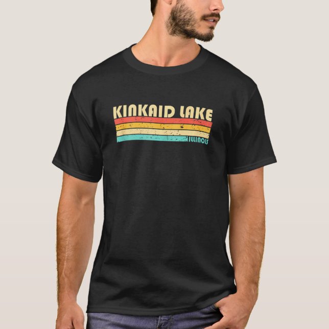 Kinkaid Sjö Illinois Funny Fishing Camping Sommar T Shirt (Framsida)