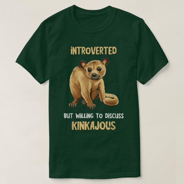 Kinkajou Introverted Animal Night Ape Wildlife Hon T Shirt (Design framsida)