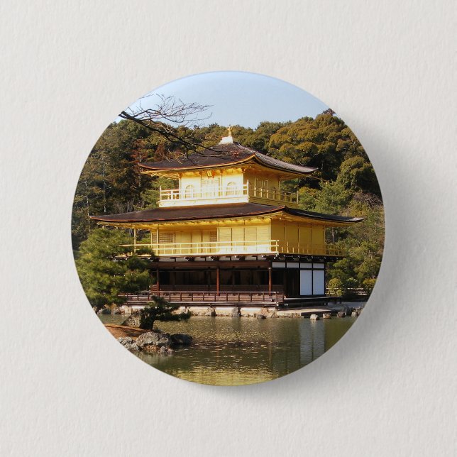 Kinkaku-ji 金 閣 Golden Pavilions 寺 Knapp (Framsida)
