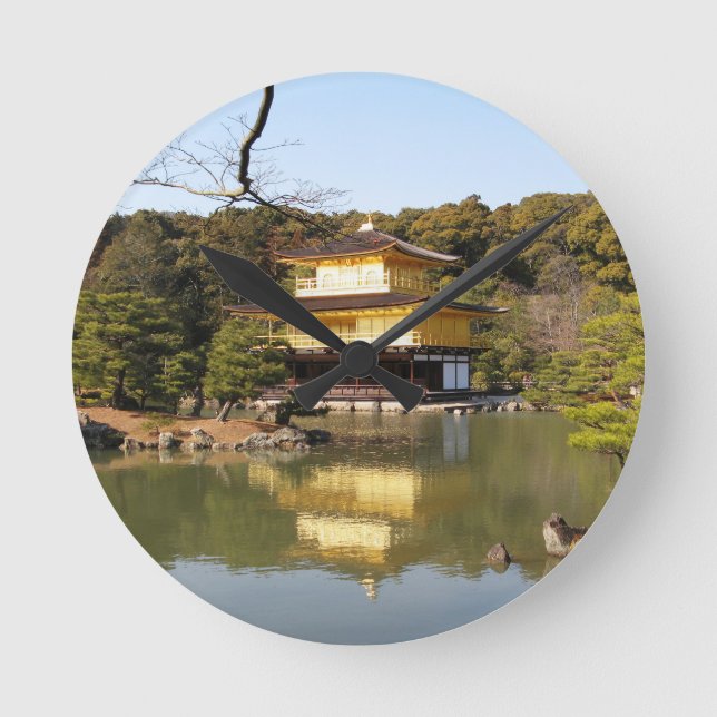Kinkaku-ji 金 閣 Golden Pavilions 寺 Rund Klocka (Framsida)