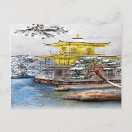 Kinkaku-ji Den gyllene paviljongen Vykort