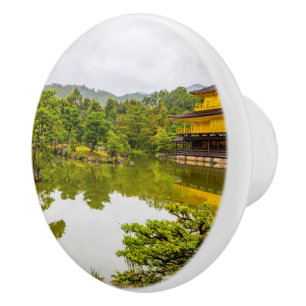 Kinkaku-ji eller Golden Pavilion och Pond, Kyoto Knopp