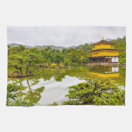 Kinkaku-ji eller Golden Pavilion och Pond, Kyoto Kökshandduk