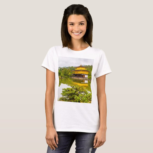 Kinkaku-ji eller Golden Pavilion och Pond, Kyoto T Shirt (Hel framsida)