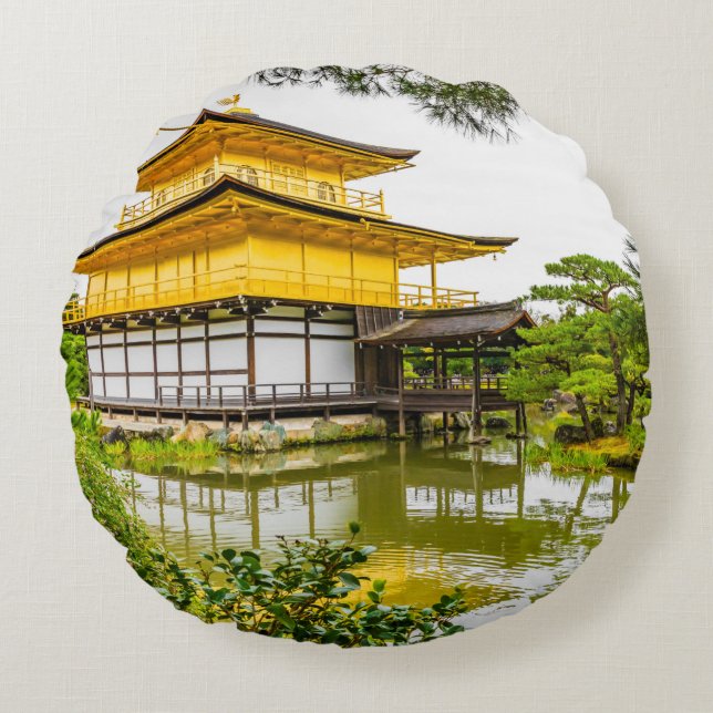 Kinkaku-ji, guldpajon, Kyoto Rund Kudde (Framsidan)