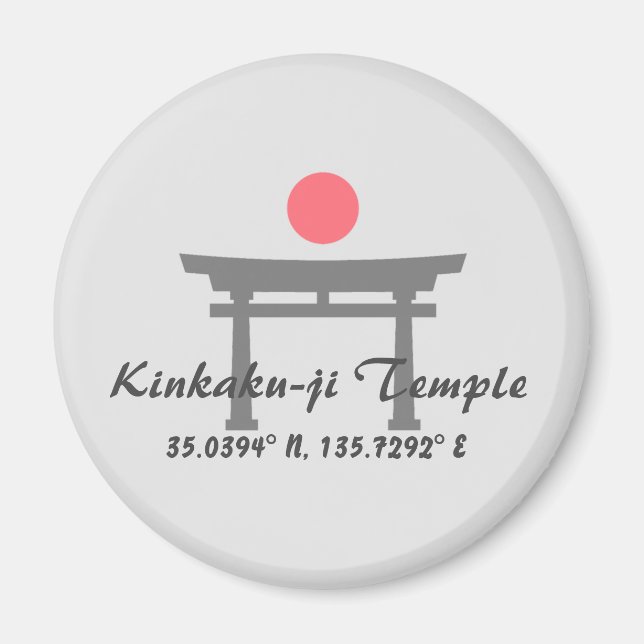 Kinkaku-ji Temple Latitude Longitud Magnet (Framsidan)