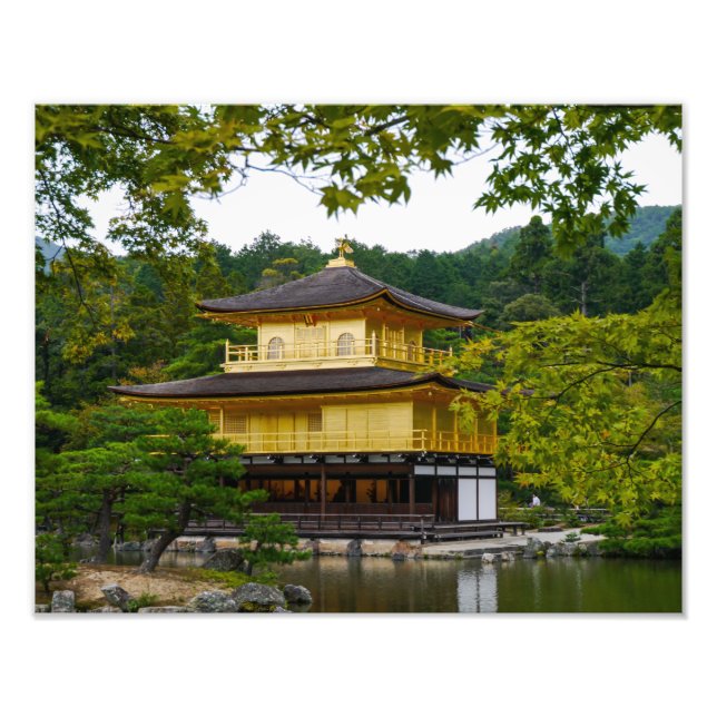Kinkaku-ju (Golden Pavillion), Kyoto - fotoutskrif Fototryck (Framsidan)