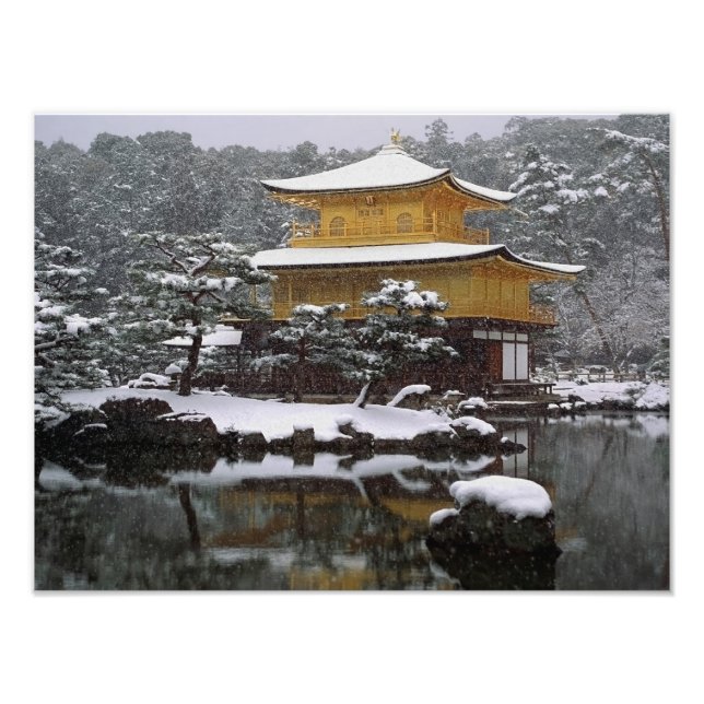 Kinkaku Snö Fototryck (Framsidan)