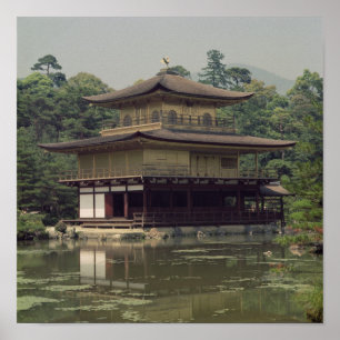 Kinkaku tempel som är hängivet till minnet poster