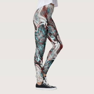 kinkat brunt rött till blått pixelöverdraget struk leggings