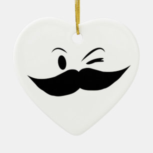 Kinky Mustache Julgransprydnad Keramik