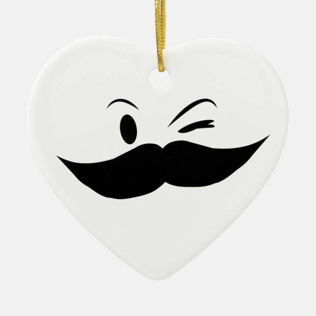 Kinky Mustache Julgransprydnad Keramik (Framsidan)