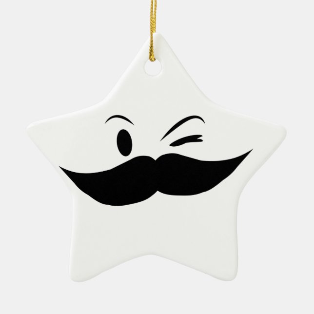 Kinky Mustache Julgransprydnad Keramik (Framsidan)